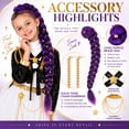 thumbnail image 5 of Girls Halloween Costume, Pop Idol Stage Performance Outfit with Sequin Jacket, Tulle Skirt and Braided Ponytail Extension, 6-Piece Singer Cosplay Set for Dress Up Parties, 5 of 9