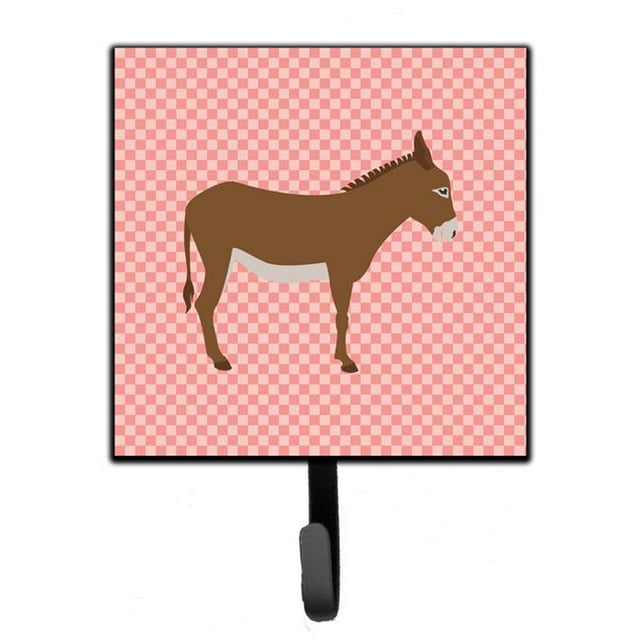 Carolines Treasures BB7849SH4 Cotentin Donkey Pink Check Leash or Key Holder