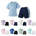 thumbnail image 4 of Tkrady Boys Clothes Summer New Breathable Sweat Short Sleeve Athletic Tops Shorts 2 Piece Set, Sizes 4-13 Years, 4 of 5