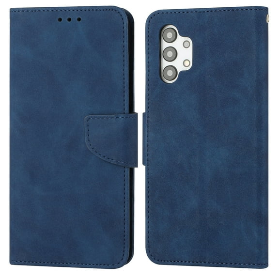 Wallet Case For Samsung Galaxy A13 4G, Leather case with Card Slots Hand Strap Flip Kickstand Shockproof Phone Protective Case Cover for Men Women Samsung Galaxy A13 4G,Blue
