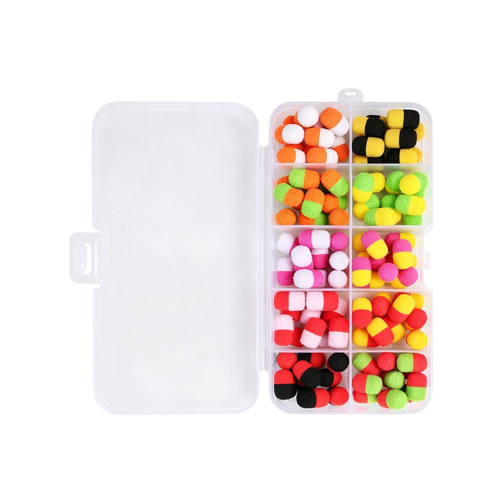 Floating Foam Fishing Beads Oval Lure Pack for Carp Anglers 100 Piece Freshwater Assortment in Reusable Box during Tackle Swaps