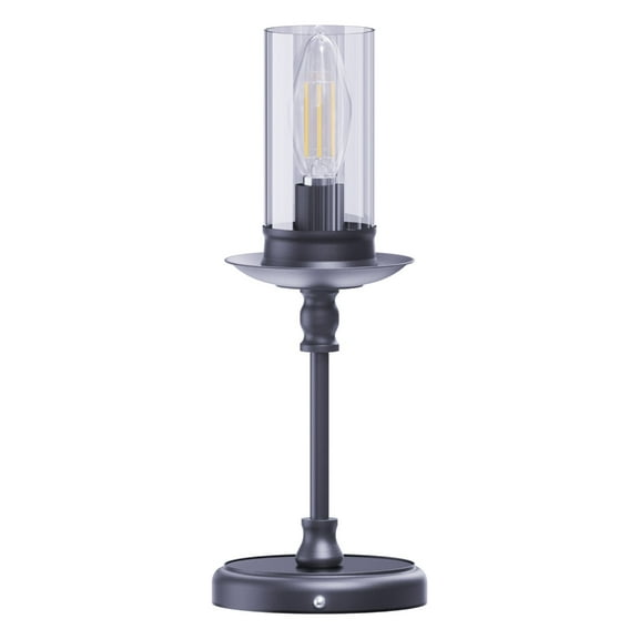 Desk Lamp with Acrylic Shade Rechargeable Night Light Candelabra Lamp Dimmable Bedside Lamps for Cabinet Anniversary