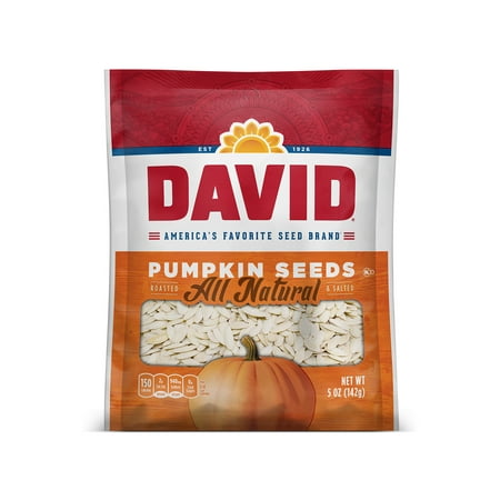 DAVID Roasted and Salted Pumpkin Seeds, 5 oz (The Best Roasted Pumpkin Seeds)