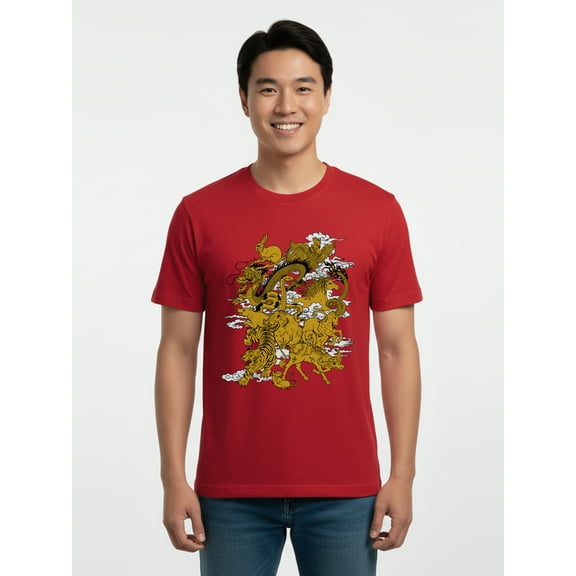 Men's & Big Men's Lunar Year Graphic Tee, Twelve Zodiac, Sizes S-3XL