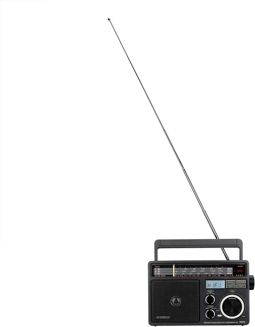 Retekess TR618 AM FM Radio Portable Radio with Great Reception Shortwave  Wireless Radio for Home(Black)