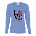 thumbnail image 2 of Love My Cat Stole My Heart Red Footprints Animal Lover Womens Graphic Long Sleeve T-Shirt, Light Blue, X-Large, 2 of 3