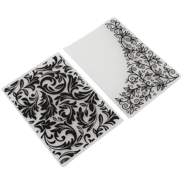 LYUMO Plastic Embossing Folders,2Pcs Plastic Embossing Folders Flower Leaves Durable Plastic Easy Operation Wide Application Embossing Template Folders,Embossing Folders For Card Making