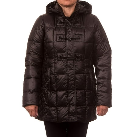 Women's Plus Size Down Blend Hooded Toggle Coat