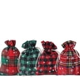 thumbnail image 3 of Zhuge 10pcs Christmas Drawstring Bags with Snowflake Pattern Buffalo Plaid Favor Bags Linen Cloth Gift Treat Bag for Christmas Birthday Party (3.93 x 5.51Inch,Red Green), 3 of 4