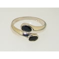 thumbnail image 5 of LBG British Made 9k White Gold Natural Sapphire Womens Band Ring - 33 size options - Size 9.5, 5 of 6