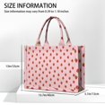 thumbnail image 3 of Large Capacity Tote Bag,Red Strawberry Plants Fruit Pink Pattern Handbag Fashion Luxury Tote Bag,15.7"x13"x 5.1" Inches,Laptop Compatible, 3 of 6