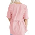 thumbnail image 4 of Solid Color Short Sleeve Women High Waist Casual Blouse Babydoll Tops, 4 of 6