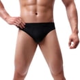 thumbnail image 1 of Uinagy Men's Solid Color Comfortable Breathable Sweat-Absorbent Ice Silk Briefs, 1 of 7