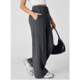 thumbnail image 2 of SOMER Yoga Sweatpants High Waisted for Women Elastic Elevated Seams Wide Leg Drawstring Loose Joggers Long Pants with Pockets, 2 of 6