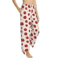 thumbnail image 3 of Cauagu Abstract Red Polka Dot Pajama Pants for Women Loose Fit Wide Leg Trouser Pants Casual Elastic Waist Drawstring Lounge Pants, 3 of 6