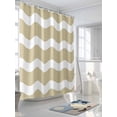 thumbnail image 3 of Light Brown Shower Curtain, Sea Wave Ripple Stripe Waterproof Shower Curtain Set with 12 Hooks Lightweight Washable Fabric Shower Curtains for Bathroom 36x72 Inches, 3 of 6