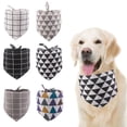 thumbnail image 4 of Greeniant Bufanda de baba para 4 estaciones, plegable, de algodón suave, elegante, reutilizable, ajustable, toalla Triangular para mascotas, para cuello Ropa para mascotas Tela escocesa negra Greeniant PT003844-02, 4 of 6