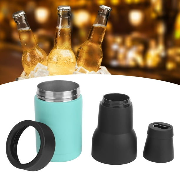 Beer Cooler Stainless Steel Multifunctional Standard Size Beer Bottle Cooler For 17oz Flask Green