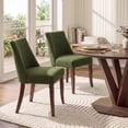 thumbnail image 5 of AFO Upholstered Dining Chairs Set of 2 with Solid Wood Legs & Padded Seat, Wood Mid Century Side Chairs for Kitchen Desk, Dining Room and Restaurant, Green, 5 of 14