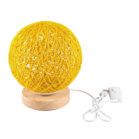 

Creative LED Night Light Lamp with Hand-knit lampshade Wood Bedroom Decorative Bedside Lamp