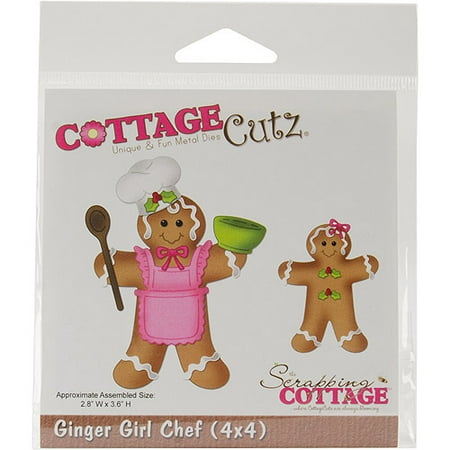 CottageCutz Die W/Foam 4"X4"-Ginger Girl Chef