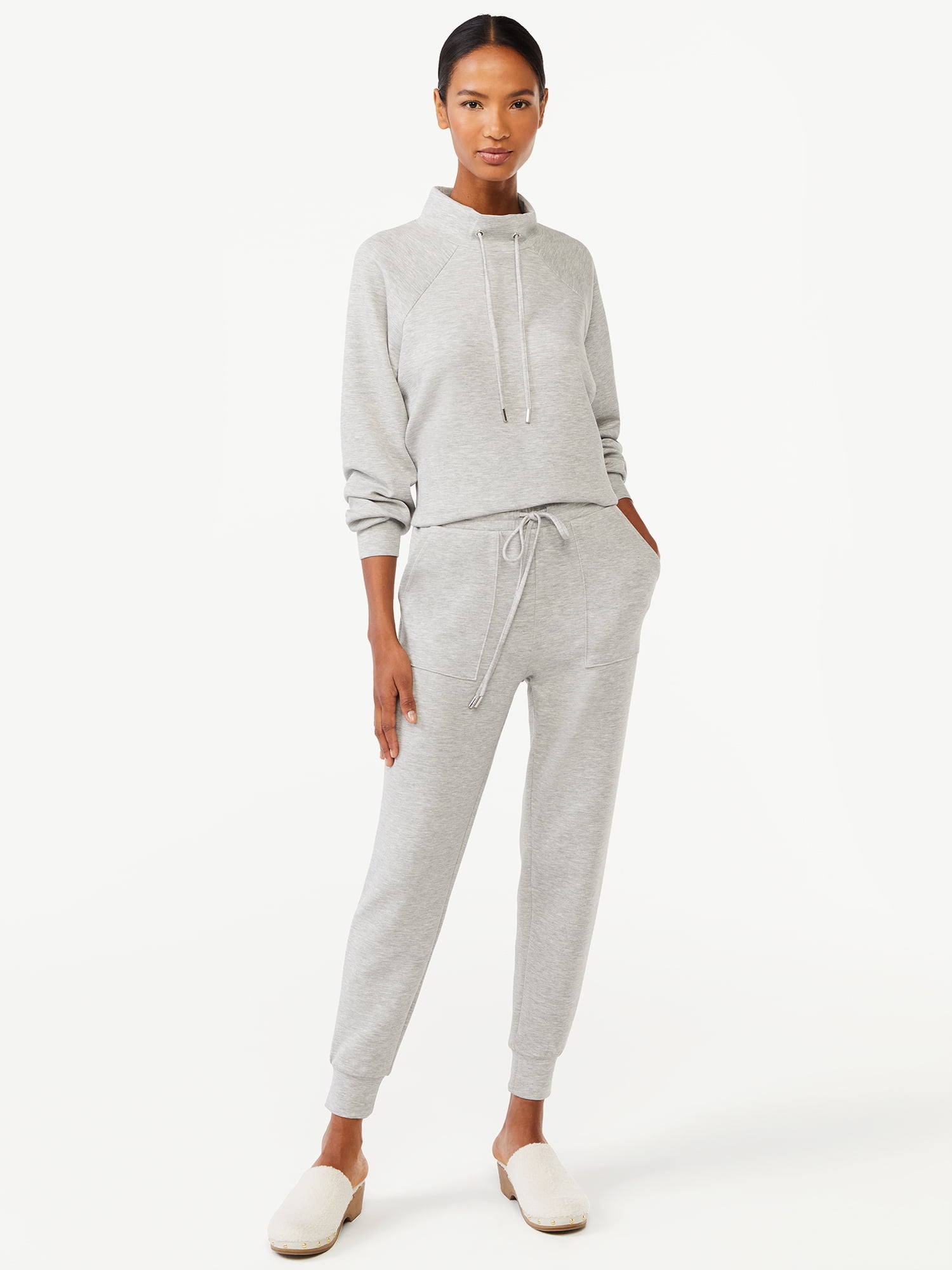 Scoop Women's and Women’s Plus Ultimate ScubaKnit Funnel Neck Sweatshirt, Sizes XS-4X