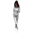 thumbnail image 2 of Women Sweatsuits Outfits Activewear 2Pcs Tracksuit Set Pocket Hoodies Sweatshirt Pullover + Sweatpants Pant Set Lady Athleisure Sportwear Suit, 2 of 6