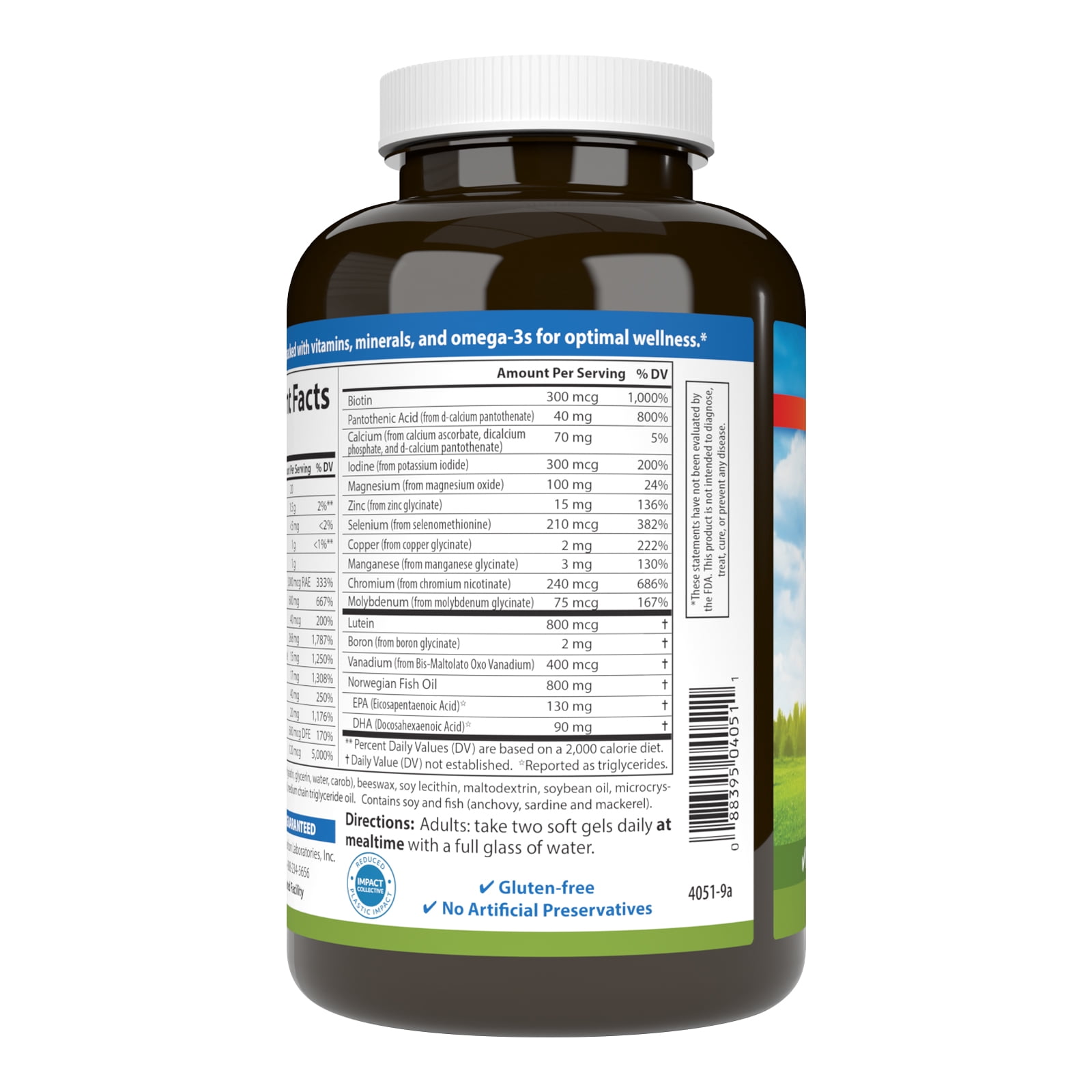 Carlson Labs - Super 2 Daily Multiple Formula With Fish Oil & Lutein Iron-Free - 120 Softgels