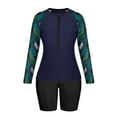 Women's Plus Size Swimwear Rash Guard Tops Shirts, Long Sleeve 2 Piece