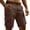 Brown, variant on Below the Knee Shorts for Men Flat Front Bermuda Cargo Shorts Elastic Waist Tactical Hiking Pants Multi-Pockets (No Belt) White M