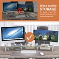 thumbnail image 4 of Hemudu Dual Monitor Stand -Adjustable Length and Angle Dual Monitor Riser, Computer Monitor Stand, Desktop Organizer, Monitor Stand Riser for PC, Computer, Laptop (Clear), 4 of 7