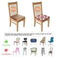 thumbnail image 5 of Red and Blue Pioneer Flower Modern Art Seat Covers for Dining Room Chairs Set Of 4,Stretch Printed Washable Chair Seat Cover with Elastic Ties and Button,Removable Waterproof Couch Cushion Covers, 5 of 5
