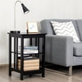 thumbnail image 3 of Costway 3-tier Side Table Nightstand  Sofa End Table W/ Baffles and Round Corners Black, 3 of 10