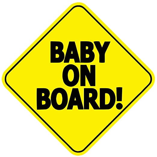 Cute Baby In Car Baby on Board Safety Sign Car Decal/Sticker 6.7 × 5.9 inches 