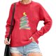thumbnail image 2 of Gibobby Sudaderas para mujer de Navidad para mujer, novedad, divertido, gráfico de árbol de Navidad, sudadera holgada, informal, manga larga, cuello redondo(Rojo,CH), 2 of 4