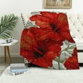 thumbnail image 4 of FCXZI Durable Soft Flannel Blanket Red Flowers Art Nouveau 3 Sizes 30*40in, 4 of 7