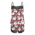 thumbnail image 4 of Midsumdr Christmas Pajamas for Women Cute Christmas Printing Lace Sling Sleeveless Tank Tops with Splicing Lace Shorts Casual Pajamas Set, 4 of 5