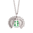 thumbnail image 1 of Chapeau Vert Blague Chinoise Collier Pendentif Tournesol Médaillon Bijou, 1 of 3