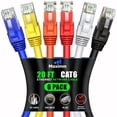 thumbnail image 1 of Cable Ethernet Maximm Cat 6 De 20 Pies (Paquete De 6) - Cable Lan De Alta Velocidad Cable De Conexión A Internet Y Cable De Red - Cable Ethernet Utp De 10 Gbps 550 Mhz - Multicolor, 1 of 1
