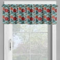 thumbnail image 4 of Ambesonne Floral Valance & Curtain, Bohemian Flowers Folkloric, 55"x30", Vermilion and Pale Blue, 4 of 6