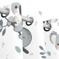 thumbnail image 3 of Koalas Leaves Grey Black Out Curtains Aesthetic for Bedroom Living Room Sliding Glass Doors Kitchen Windows 2 panels set, 3 of 5