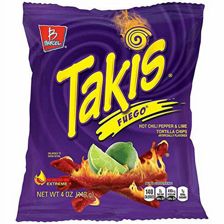 Takis Fuego Corn Tortilla Minis by Barcel 4 oz (Pack of 5)