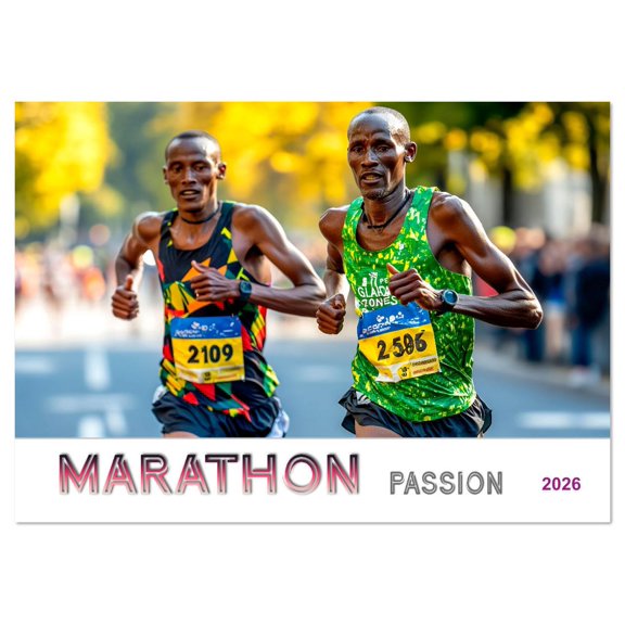 MARATHON PASSION (Monthly Wall Calendar 2026 16.5 x 23.4 (open)), CALVENDO 14 Month Calendar