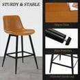thumbnail image 5 of Dycanpo 26” Counter Height Bar Stools Set of 2, Modern Faux Leather, for Home Kitchen,Whiskey Brown, 5 of 7