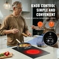 thumbnail image 3 of KFFKFF Electric Range, 12" Dual Burner Inset Electric Hob, 1800W Smooth Ceramic Surface, Glass Panel, Dial Controls, 11 Temperature Settings, 120V, Catering to Various Culinary Needs, 3 of 9