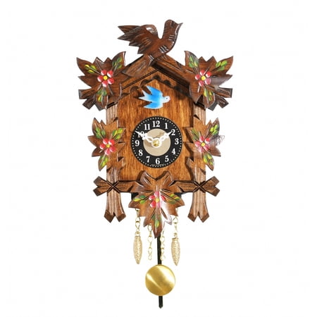Black Forest Clock 5 Leaves, Bird with Cuckoo Call and Westminster Melody, Minature Clock