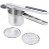 WUZSTAR Stainless Steel Mash Potato Ricer Masher Fruit Vegetable Press Baby Food Maker with 2 Interchangeable Ricing Discs