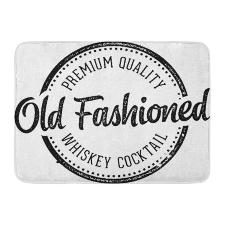 GODPOK Badge Black Stamp Old Fashioned Whiskey Cocktail Alcohol Bar Rug Doormat Bath Mat 23.6x15.7