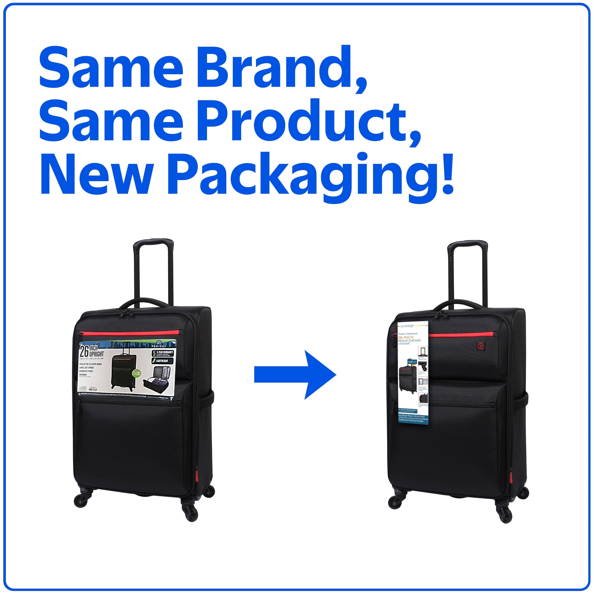 Protege Trulite 26 in Softside Upright Luggage, Black
