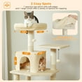 thumbnail image 6 of Demi Bonn 64" Multi-Level Cat Tree Tower with Sisal Scratching Posts, Cat Condo with Hammock and Top Perch for Indoor Cats, Beige, 6 of 8